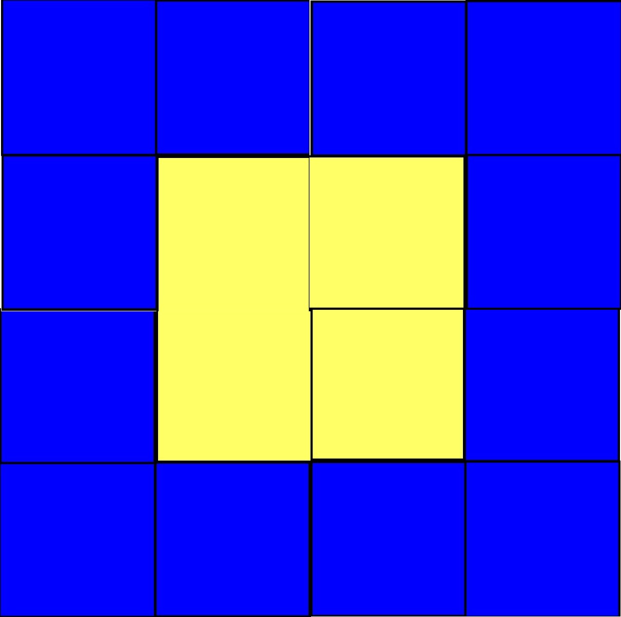 4 corner squares