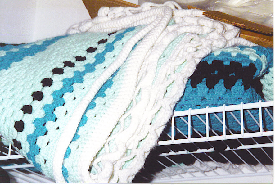 turquoise and black bedspread